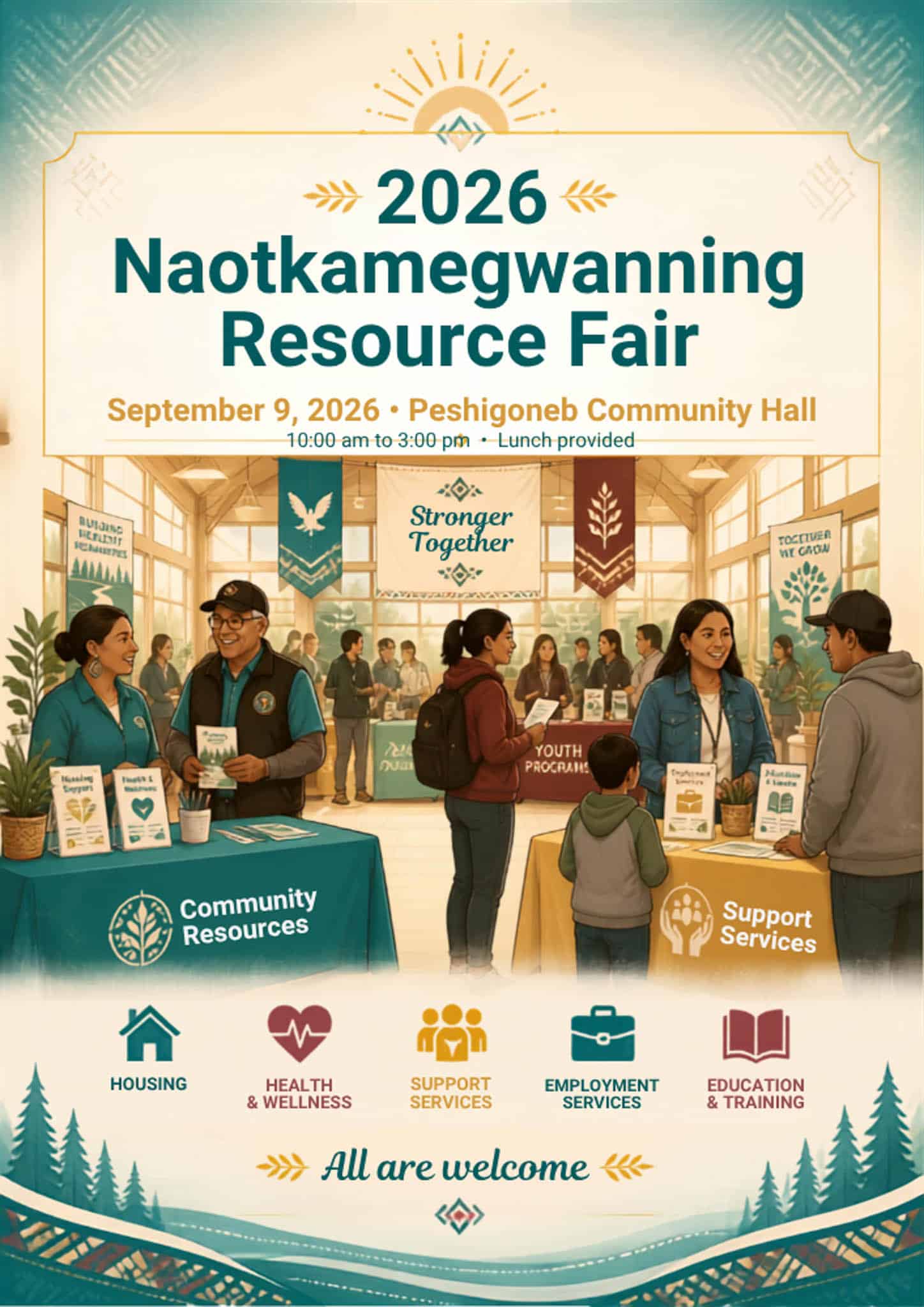 A poster showcasing the 2026 Resource Fair in Naotkamegwanning First Nation.