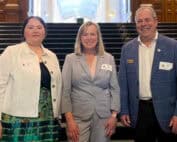 Ogimaawabiitong Executice Director Jennifer Dreaver, Lake of the Woods District Hospital President and CEO Cheryl O'Flaherty, and Kenora Mayor Andrew Poirier (l-r).