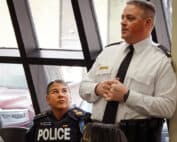 OPP Inspector Jeff Duggan speaks at an event in Kenora, Ontario.