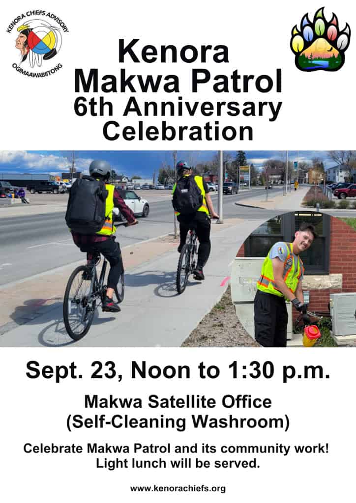 A poster promoting Kenora Makwa Patrol's 6th Anniversary Celebration on Sept. 23, 2026.