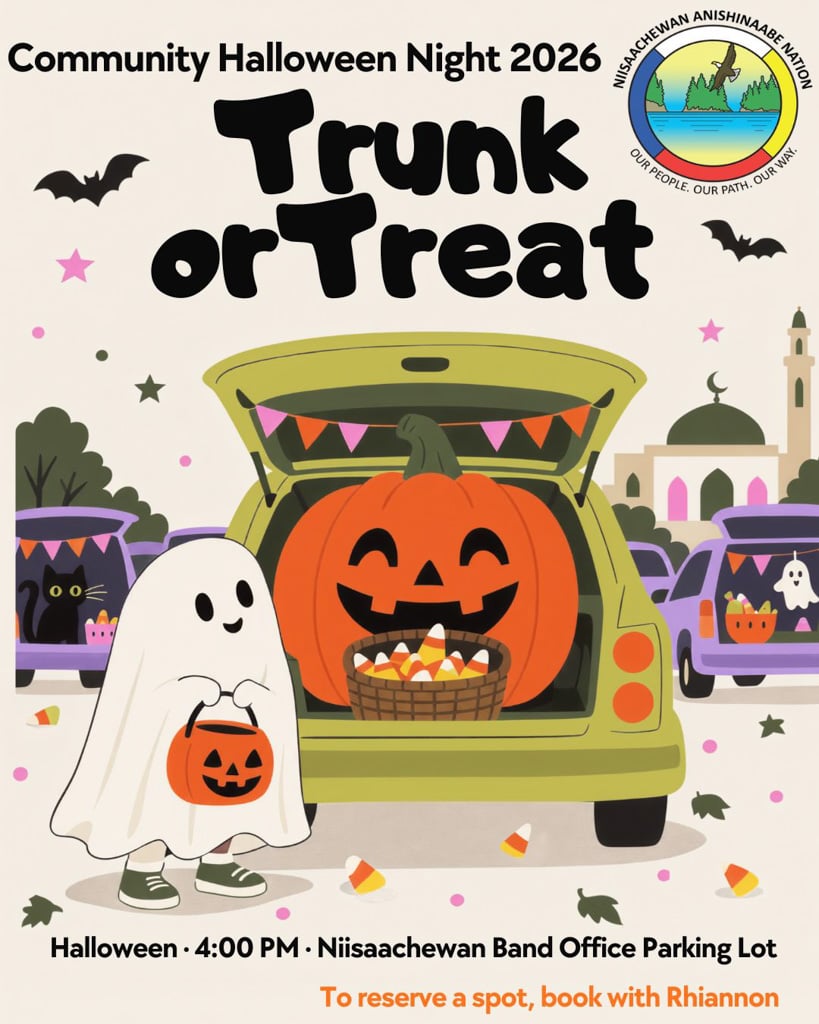 A poster for a Trunk or Treat event in Niisaachewan on Oct. 31.